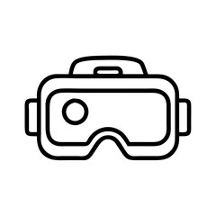 vr headset icon, electronics line art, electronics vector - simple black line art icon of vr headset perfect for logos, and electronics-themed designs.