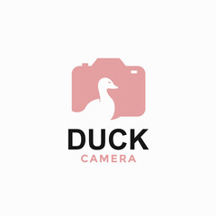Duck and photography simple and modern logo