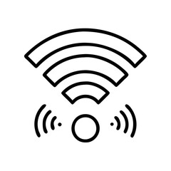 wi fi signal icon icon, electronics line art, electronics vector - simple black line art icon of wi fi signal icon perfect for logos, and electronics-themed designs.