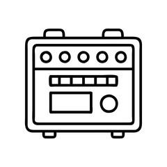 amplifier icon, electronics line art, electronics vector - simple black line art icon of amplifier perfect for logos, and electronics-themed designs.