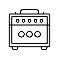 amplifier icon, electronics line art, electronics vector - simple black line art icon of amplifier perfect for logos, and electronics-themed designs.