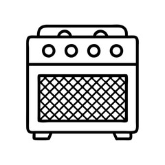 amplifier icon, electronics line art, electronics vector - simple black line art icon of amplifier perfect for logos, and electronics-themed designs.