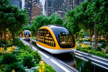 Obraz premium An eco-friendly electric taxi. Generative AI