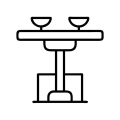 bar table icon, furniture line art, furniture vector - simple black line art icon of bar table perfect for logos, and furniture-themed designs.
