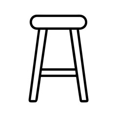 bar stool icon, furniture line art, furniture vector - simple black line art icon of bar stool perfect for logos, and furniture-themed designs.