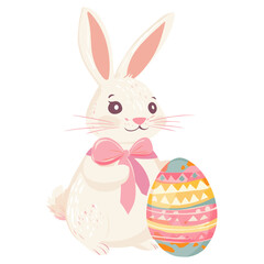 Fototapeta premium Easter rabbit egg illustration colorful vector