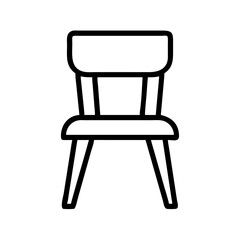 chair icon, furniture line art, furniture vector - simple black line art icon of chair perfect for logos, and furniture-themed designs.