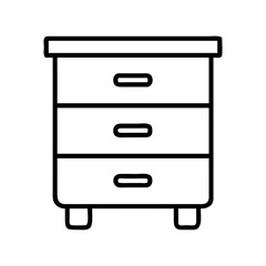 chest of drawers icon, furniture line art, furniture vector - simple black line art icon of chest of drawers perfect for logos, and furniture-themed designs.