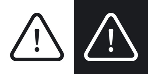 Attention icons set in black and white strokes