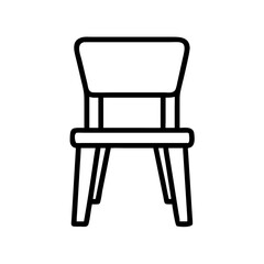 dining chair icon, furniture line art, furniture vector - simple black line art icon of dining chair perfect for logos, and furniture-themed designs.