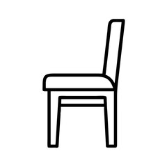 dining chair icon, furniture line art, furniture vector - simple black line art icon of dining chair perfect for logos, and furniture-themed designs.