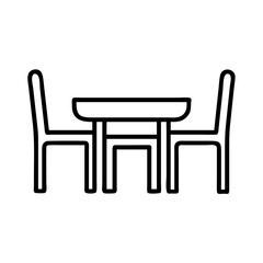 dining set icon, furniture line art, furniture vector - simple black line art icon of dining set perfect for logos, and furniture-themed designs.