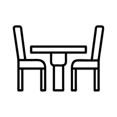 dining table icon, furniture line art, furniture vector - simple black line art icon of dining table perfect for logos, and furniture-themed designs.