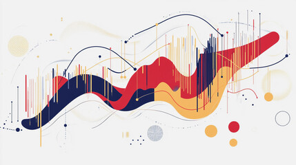 Obraz premium Abstract white background with Colorful charts and graphs with statistics to innovative analyze business potential and forecast future development of companies growth.