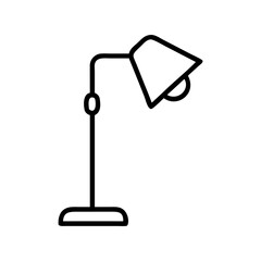 floor lamp icon, furniture line art, furniture vector - simple black line art icon of floor lamp perfect for logos, and furniture-themed designs.