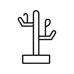 hall tree icon, furniture line art, furniture vector - simple black line art icon of hall tree perfect for logos, and furniture-themed designs.