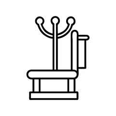 hall tree icon, furniture line art, furniture vector - simple black line art icon of hall tree perfect for logos, and furniture-themed designs.