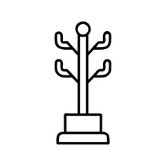 hall tree icon, furniture line art, furniture vector - simple black line art icon of hall tree perfect for logos, and furniture-themed designs.