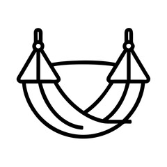 hammock icon, furniture line art, furniture vector - simple black line art icon of hammock perfect for logos, and furniture-themed designs.