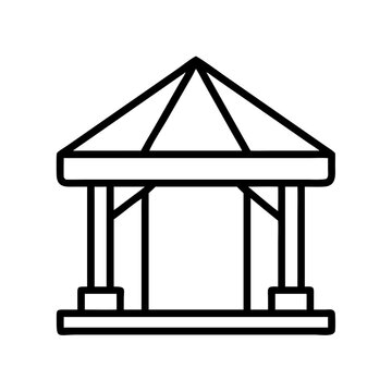 recommend clip art: gazebo icon, furniture line art, furniture vector - simple black line art icon of gazebo perfect for logos, and furniture-themed designs.