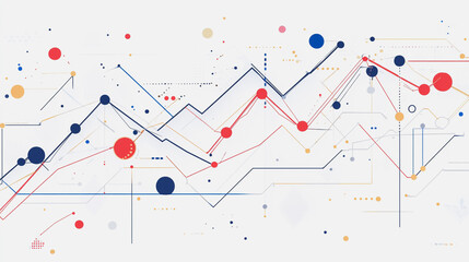 Obraz premium Abstract white background with Colorful charts and graphs with statistics to innovative analyze business potential and forecast future development of companies growth.