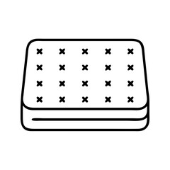 mattress icon, furniture line art, furniture vector - simple black line art icon of mattress perfect for logos, and furniture-themed designs.