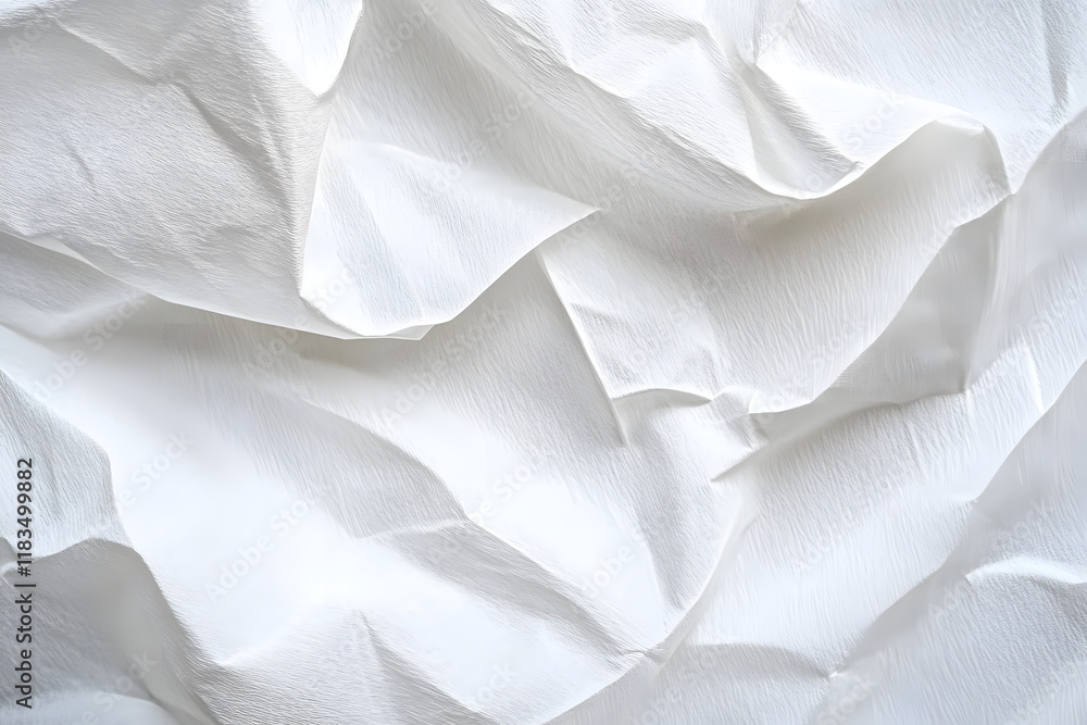 Aufkleber crumpled white paper texture with natural creases and subtle shadows for backgrounds and design proj