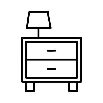 recommend clip art: nightstand icon, furniture line art, furniture vector - simple black line art icon of nightstand perfect for logos, and furniture-themed designs.
