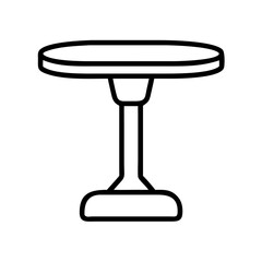pedestal table icon, furniture line art, furniture vector - simple black line art icon of pedestal table perfect for logos, and furniture-themed designs.