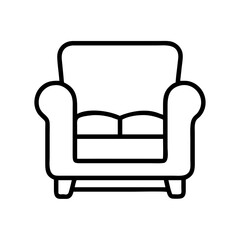 recliner icon, furniture line art, furniture vector - simple black line art icon of recliner perfect for logos, and furniture-themed designs.