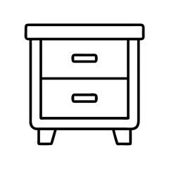 side cabinet icon, furniture line art, furniture vector - simple black line art icon of side cabinet perfect for logos, and furniture-themed designs.