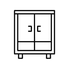 side cabinet icon, furniture line art, furniture vector - simple black line art icon of side cabinet perfect for logos, and furniture-themed designs.