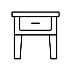 side table icon, furniture line art, furniture vector - simple black line art icon of side table perfect for logos, and furniture-themed designs.