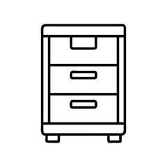 storage cabinet icon, furniture line art, furniture vector - simple black line art icon of storage cabinet perfect for logos, and furniture-themed designs.