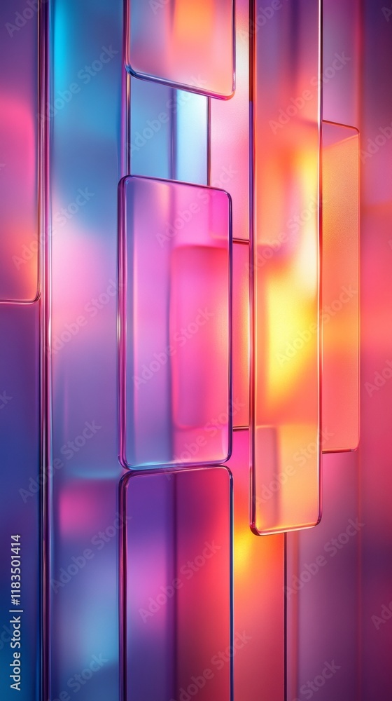 Aufkleber abstract pastel frame layers in minimalist design