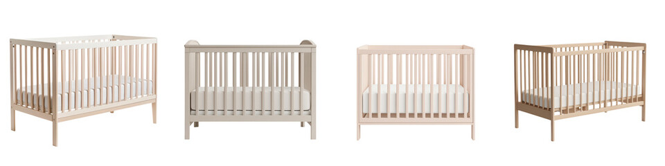 Cozy wooden crib in a minimalist nursery room setting providing a comfortable and peaceful environment for a newborn baby to rest and sleep