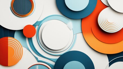 Abstract Colorful Circles Modern Art Design Background Wallpaper