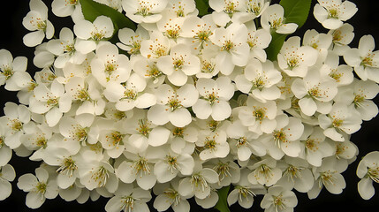 Blossoming cherry branch, cut out
