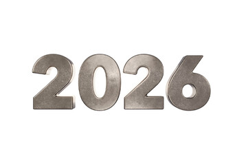 3D Illustration,  font 2026 background new year , Surface or metallic