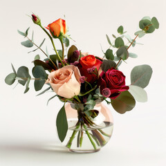 Obraz premium Rustic rose bouquet isolated on transparent background. 