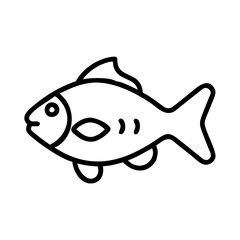 black drum icon, fish line art, fish vector - simple black line art icon of black drum perfect for logos, and fish-themed designs.