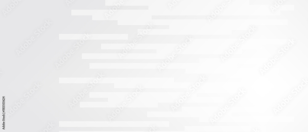 Wall mural tech striped style pattern. horizontal white lines and light gray and gradient background