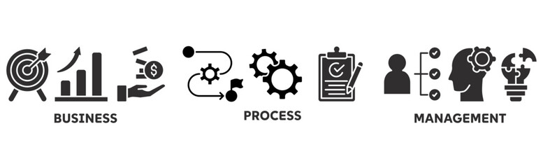 BPM icon set illustration concept with icon of business, process, management	