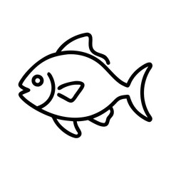 pacu icon, fish line art, fish vector - simple black line art icon of pacu perfect for logos, and fish-themed designs.