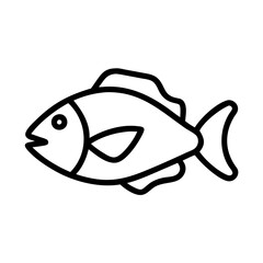 snapper icon, fish line art, fish vector - simple black line art icon of snapper perfect for logos, and fish-themed designs.