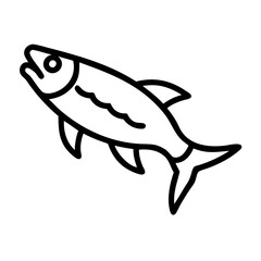 tarpon icon, fish line art, fish vector - simple black line art icon of tarpon perfect for logos, and fish-themed designs.