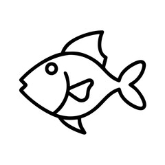 triggerfish icon, fish line art, fish vector - simple black line art icon of triggerfish perfect for logos, and fish-themed designs.