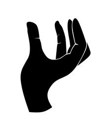 set of hand silhouettes isolated on white, Human hand gestures, collection of black hands, flat, silhouette hands pose collection, Vector illustration.