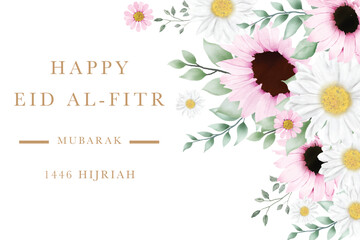 Hand drawn watercolor daisy flower background design