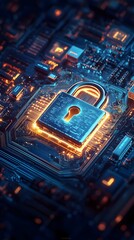 Obraz premium Cybersecurity: Digital Fortress, Data Protection, Secure Network, Safeguarding Information, Technological Innovation